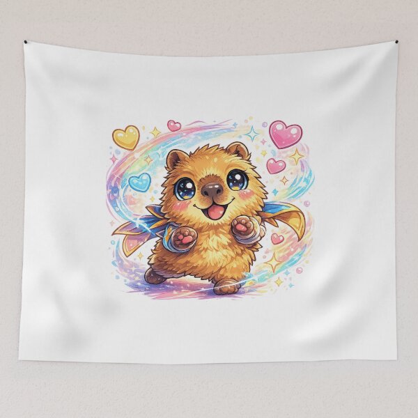 Item preview, Chibi Capybara Cute Rainbow Kawaii Vibes designed and sold by NovaMoodCo.
