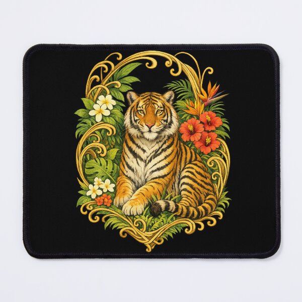 Item preview, Tropical Tiger in Art Nouveau Style designed and sold by Lion and Lamb Design.