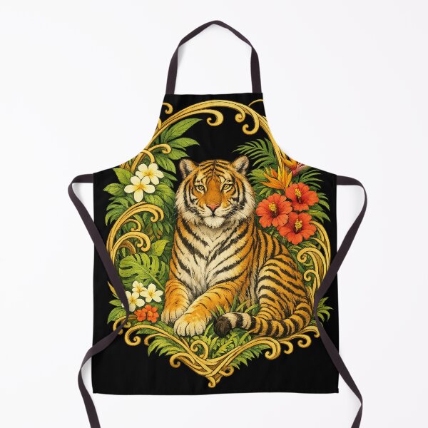 Item preview, Tropical Tiger in Art Nouveau Style designed and sold by Lion and Lamb Design.
