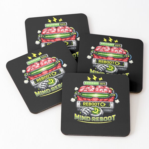 Item preview, Press Reset — Mind Reboot Cyberpunk Brain Power Button Art designed and sold by ArtoryWorks.