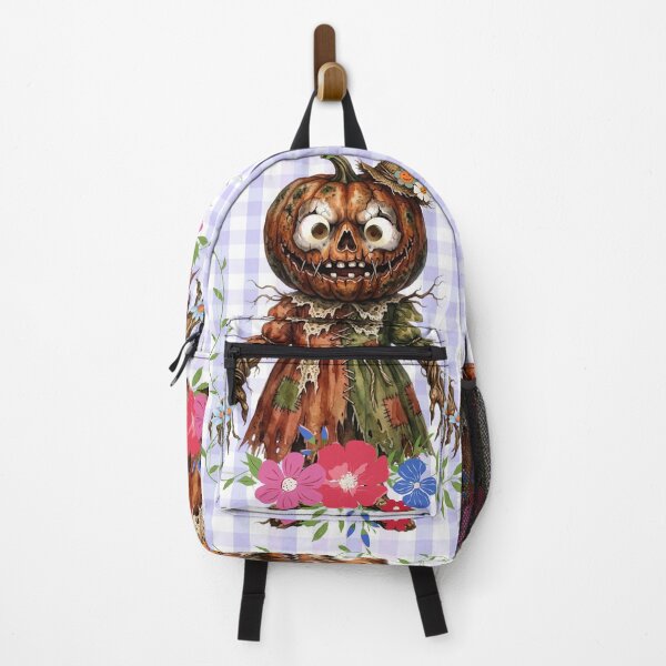 Item preview, Creepy-Cute Halloween Pumpkin Scarecrow Doll Watercolor Illustration designed and sold by VibranPalette.