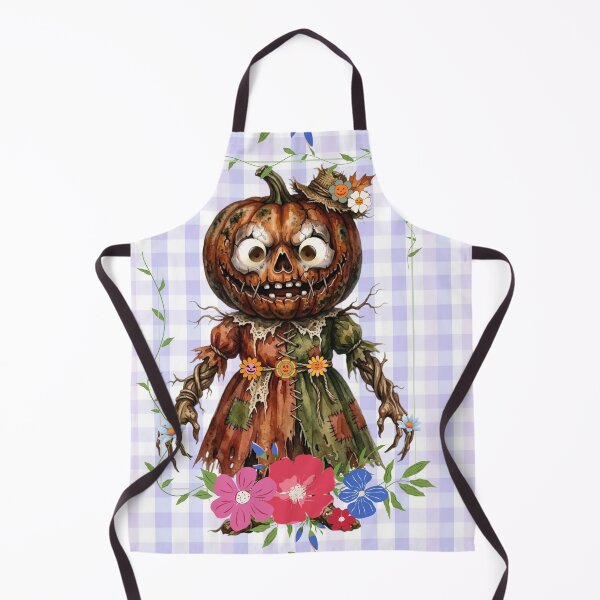 Item preview, Creepy-Cute Halloween Pumpkin Scarecrow Doll Watercolor Illustration designed and sold by VibranPalette.