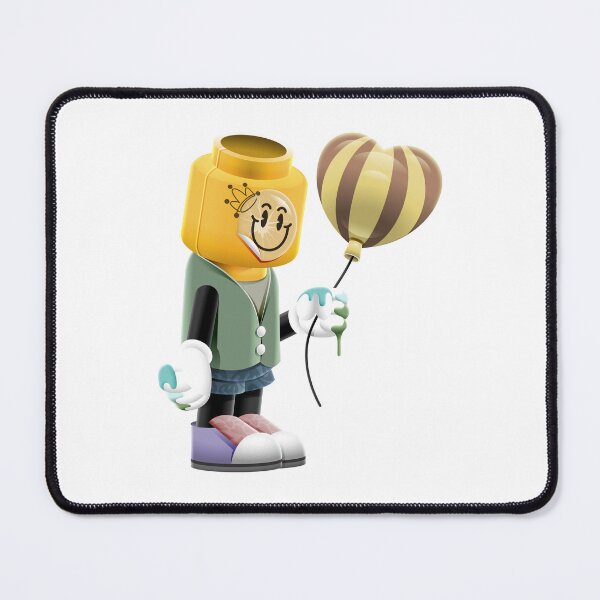 Item preview, Toy Brick Character Holding Heart Shaped Balloon designed and sold by Lexkon Liu's art.