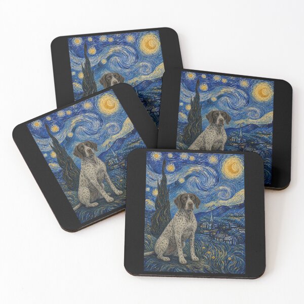 Item preview, Braque Francais Dog Van Gogh Starry Night designed and sold by Littermin.