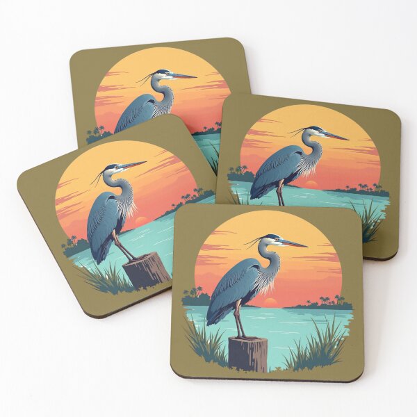 Item preview, Tropical Florida Heron Sunset Paradise designed and sold by piketo.