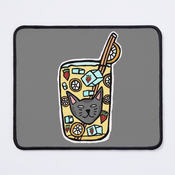 Item preview, Cute Gray Cat Lemonade┃Kawaii Summer Drink Sticker designed and sold by Cherry Prism Designs.
