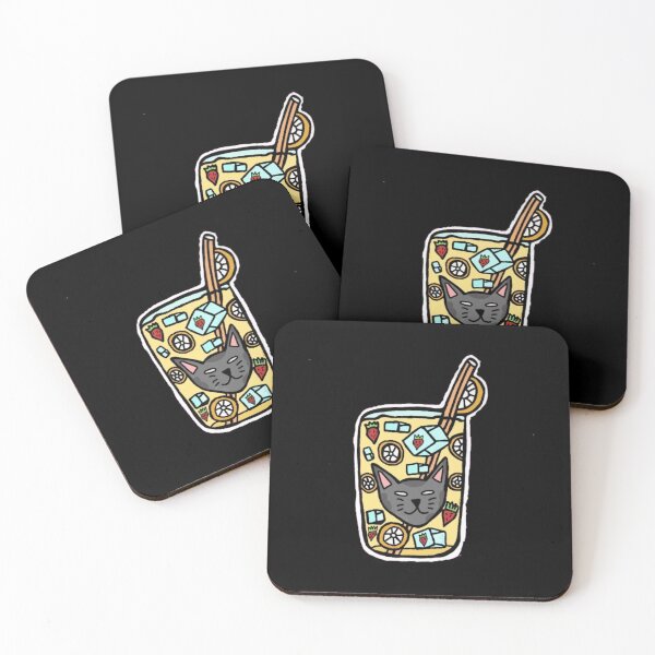 Item preview, Cute Gray Cat Lemonade┃Kawaii Summer Drink Sticker designed and sold by Cherry Prism Designs.