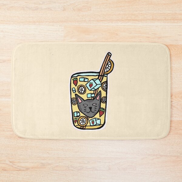 Item preview, Cute Gray Cat Lemonade┃Kawaii Summer Drink Sticker designed and sold by Cherry Prism Designs.