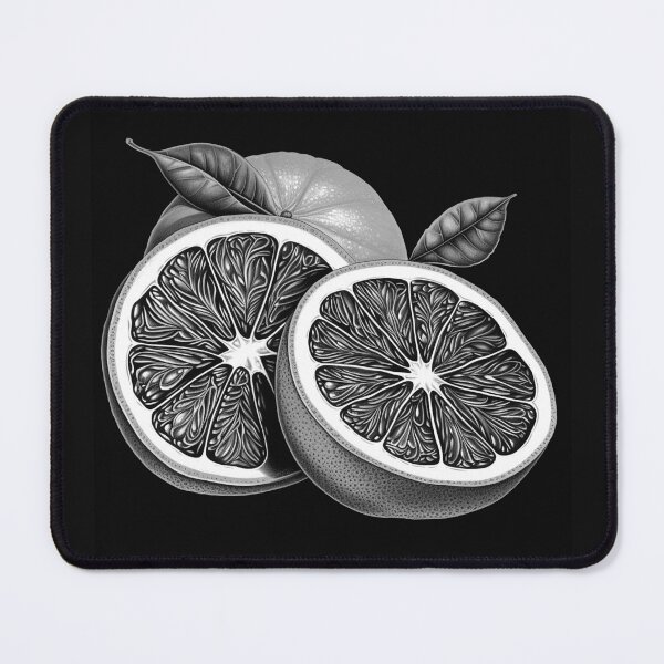 Item preview, Black and White Citrus Fruit Botanical Art designed and sold by inkoutninja.