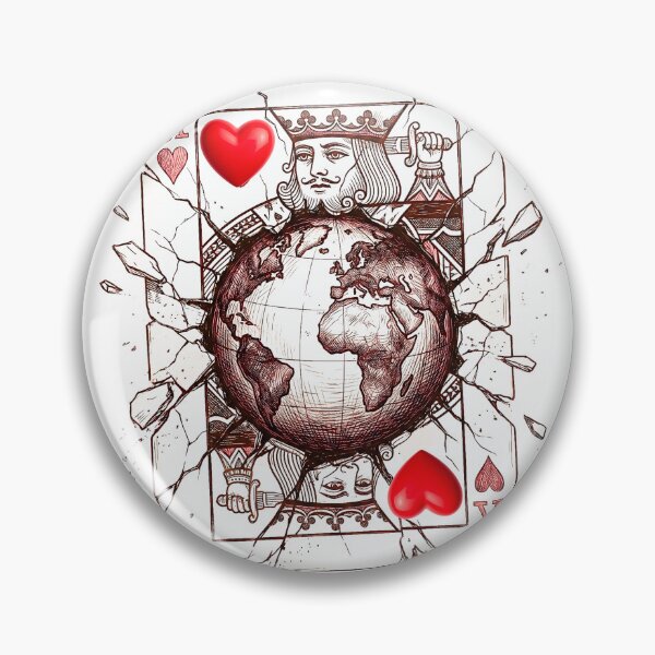 Item preview, Shattered King of Hearts Planet Earth Surreal Art designed and sold by rich-moda.
