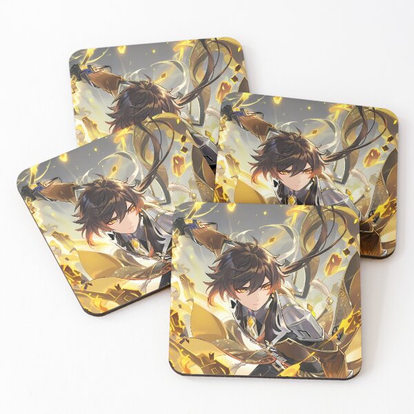 Item preview, Zhongli Genshin Impact Golden Geo Anime Regal Portrait designed and sold by SuperTeamCanada.