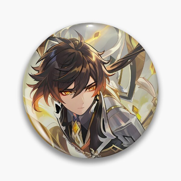 Item preview, Zhongli Genshin Impact Golden Geo Anime Regal Portrait designed and sold by SuperTeamCanada.