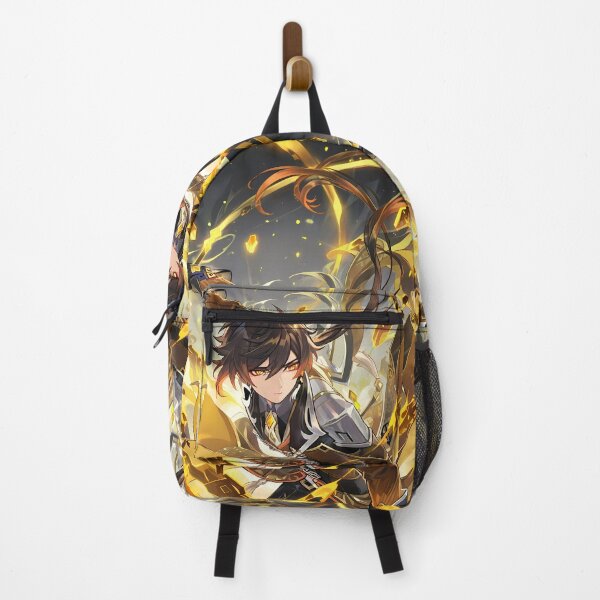 Item preview, Zhongli Genshin Impact Golden Geo Anime Regal Portrait designed and sold by SuperTeamCanada.