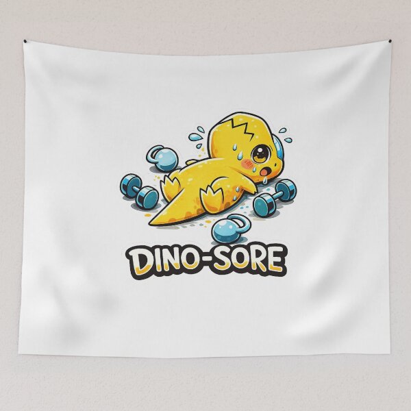 Item preview, Dino Sore Funny Gym Dinosaur Weightlifting Workout Kawaii designed and sold by Digistore1221.