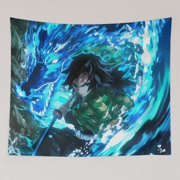Item preview, Giyu Tomioka Demon Slayer Spiral Water Power designed and sold by SuperTeamCanada.