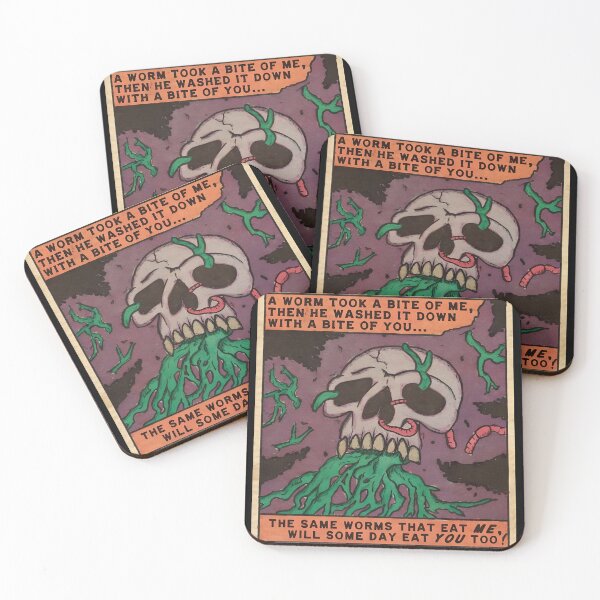 Item preview, Worm Skull Comic Macabre Quote Retro  designed and sold by Arrivashop.