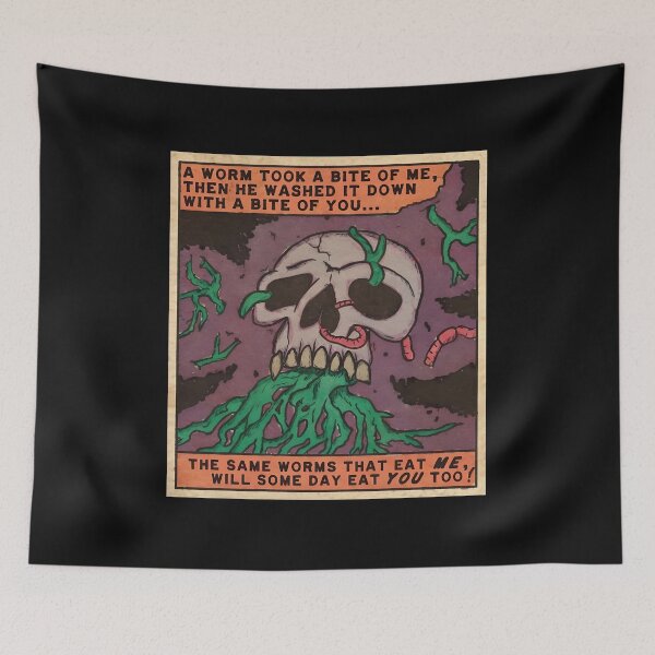 Item preview, Worm Skull Comic Macabre Quote Retro  designed and sold by Arrivashop.