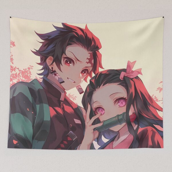Item preview, Tanjiro Kamado Demon Slayer Fiery Duo Close Portrait designed and sold by SuperTeamCanada.