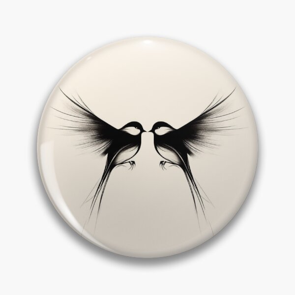 Item preview, Little twin bird silhouette designed and sold by Wrybird.
