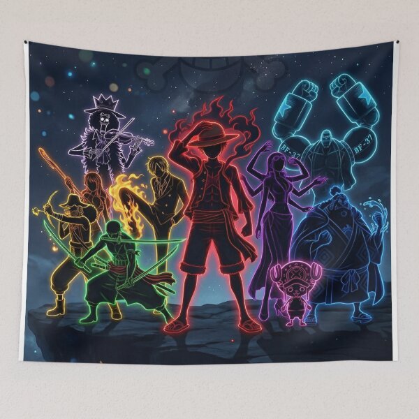 Item preview, Neon Anime Crew Galaxy Silhouette | Cosmic Glowing Pirate Inspired Digital Art designed and sold by Dyan4.
