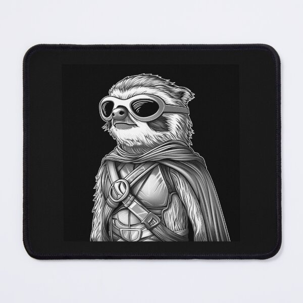 Item preview, Black and White Cool Sloth Superhero Portrait Art designed and sold by inkoutninja.
