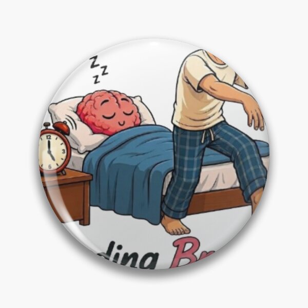 Item preview, Loading Brain Funny Sleepwalking Man Morning Humor Illustration designed and sold by Northern Glow Art.