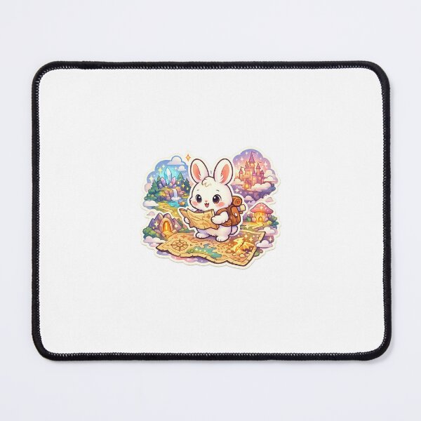 Item preview, Fantasy Map Bunny Sticker Kawaii Adventure Reader Aesthetic for Fantasy Fans & Book Lovers designed and sold by CutePrintCorner.