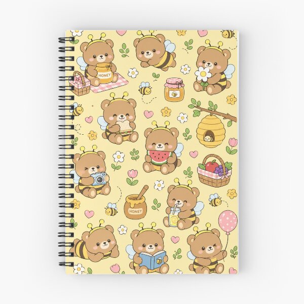 Item preview, Cute Honey Bear Kawaii Pattern designed and sold by Soft Berry Studio.