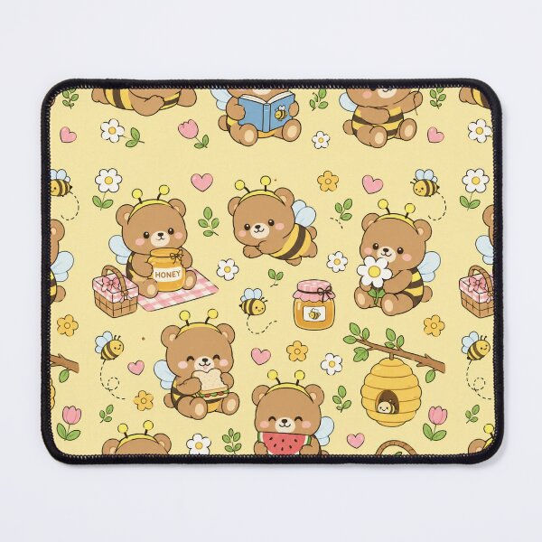 Item preview, Cute Honey Bear Kawaii Pattern designed and sold by Soft Berry Studio.
