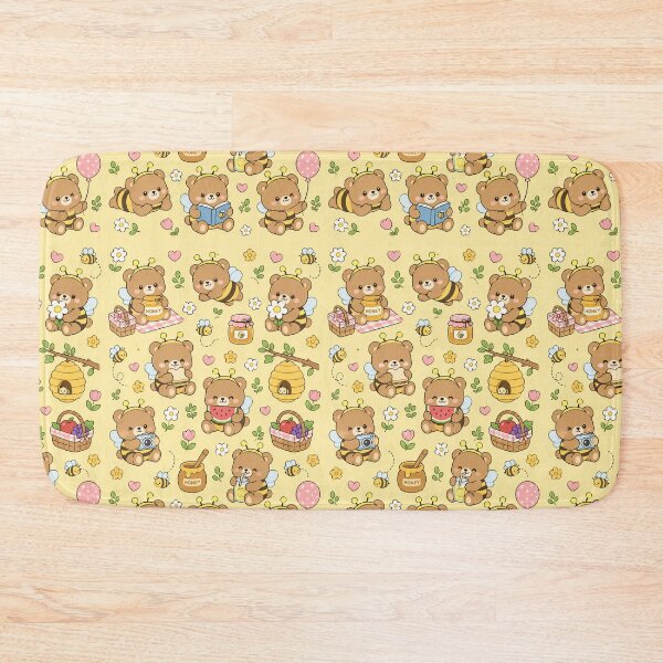 Item preview, Cute Honey Bear Kawaii Pattern designed and sold by Soft Berry Studio.