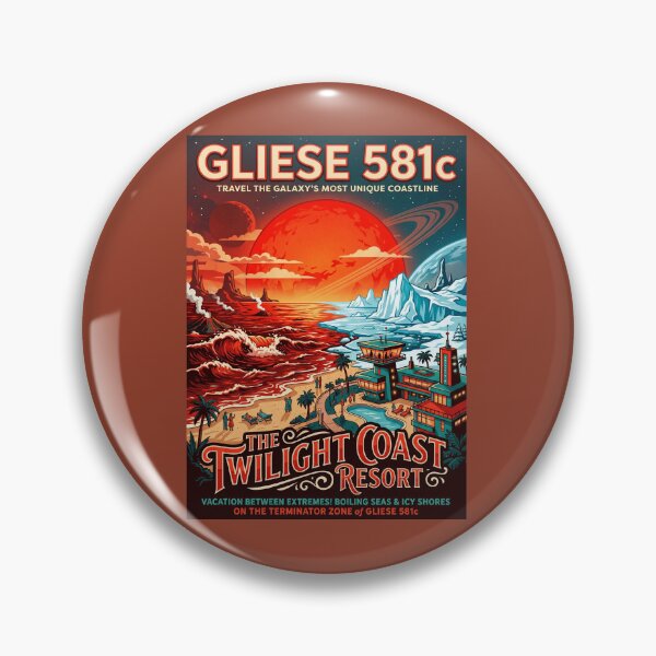 Item preview, Gliese 581c Retro NASA Travel Poster Twilight Coast designed and sold by RetroRewind Studio.