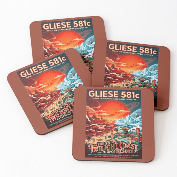 Item preview, Gliese 581c Retro NASA Travel Poster Twilight Coast designed and sold by RetroRewind Studio.