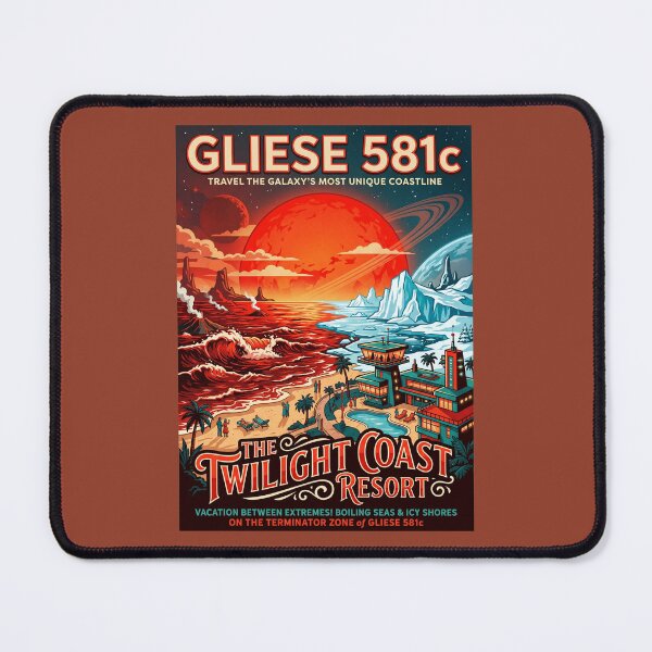 Item preview, Gliese 581c Retro NASA Travel Poster Twilight Coast designed and sold by RetroRewind Studio.