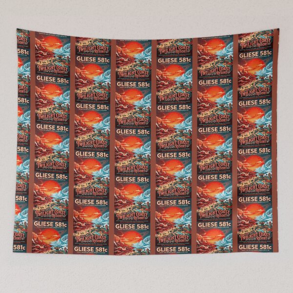Item preview, Gliese 581c Retro NASA Travel Poster Twilight Coast designed and sold by RetroRewind Studio.