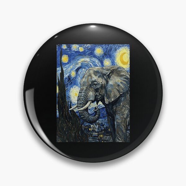 Item preview, Elephant Van Gogh Starry Night Artistic Painting designed and sold by Littermin.
