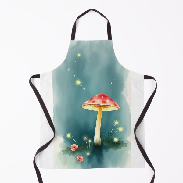 Item preview, Whimsical Glowing Mushroom Watercolor Painting Art designed and sold by Vida e Arte.
