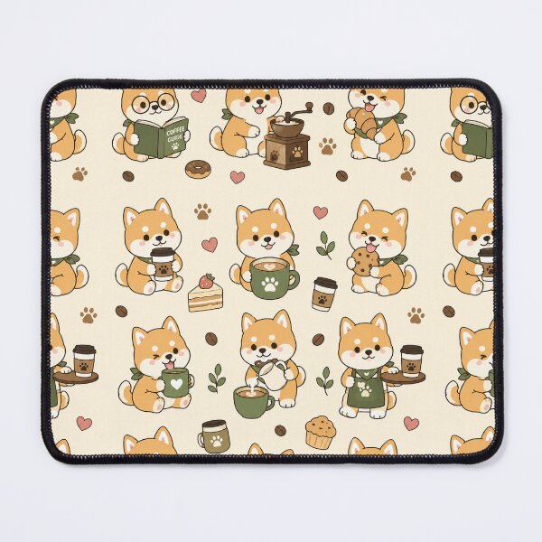 Item preview, Cute Coffee Shiba Kawaii Pattern designed and sold by Soft Berry Studio.