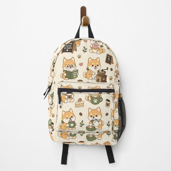 Item preview, Cute Coffee Shiba Kawaii Pattern designed and sold by Soft Berry Studio.