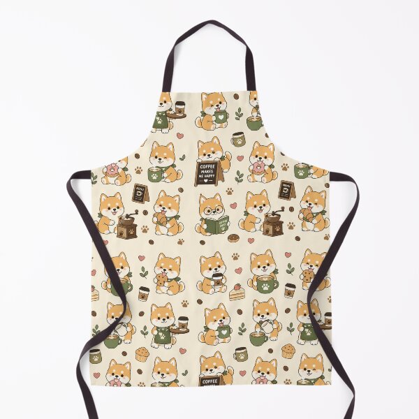 Item preview, Cute Coffee Shiba Kawaii Pattern designed and sold by Soft Berry Studio.