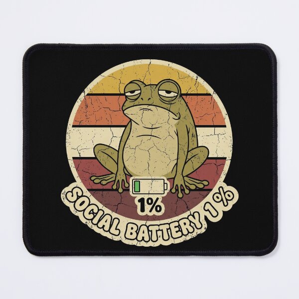 Item preview, Social battery 1%  Cute Frog Meme Design designed and sold by JaiSoftStudio.