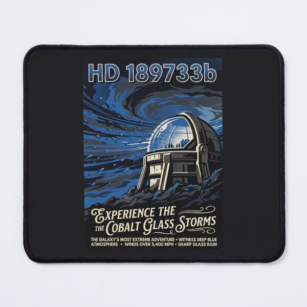 Item preview, HD 189733b Retro NASA Travel Poster Glass Storm designed and sold by RetroRewind Studio.