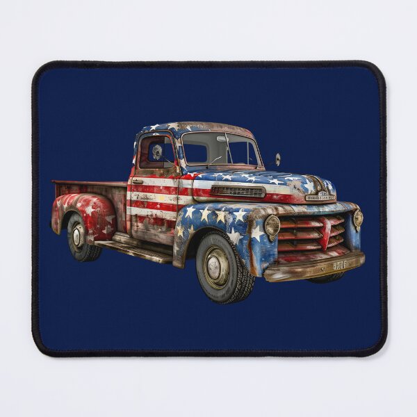 Item preview, Vintage USA Flag Pickup Truck Rustic Distressed Americana designed and sold by NotasCreativa.