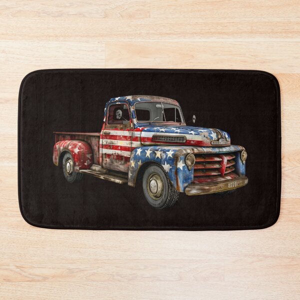Item preview, Vintage USA Flag Pickup Truck Rustic Distressed Americana designed and sold by NotasCreativa.