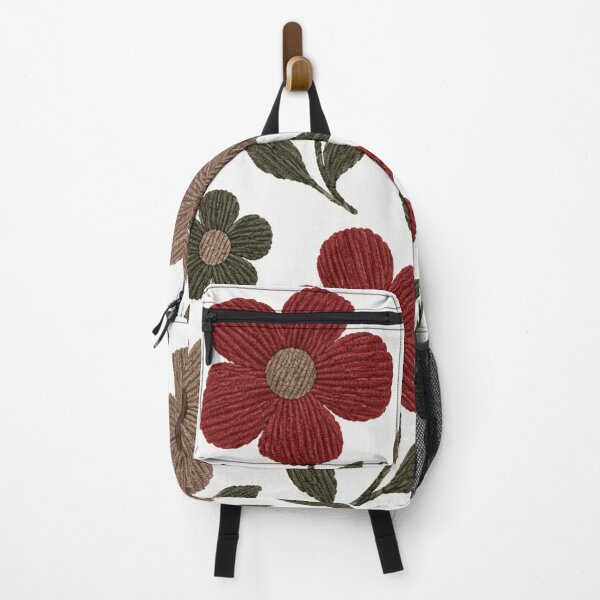 Item preview, Crimson red and taupe flowers designed and sold by Roxburylane.