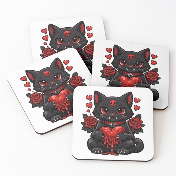 Item preview, Gothic Black Love Cat designed and sold by Artmares.