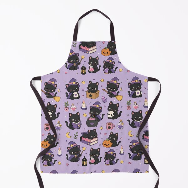 Item preview, Cute Witch Black Cat Kawaii Pattern designed and sold by Soft Berry Studio.