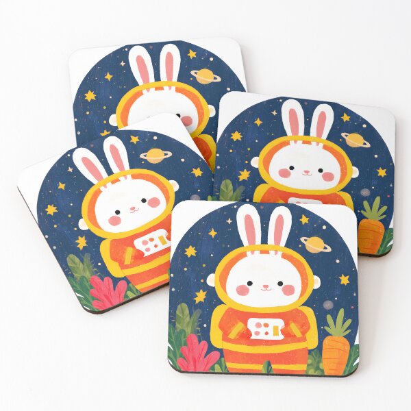 Item preview, Cute Astronaut Bunny in Carrot Space Universe designed and sold by AMIDATORA.