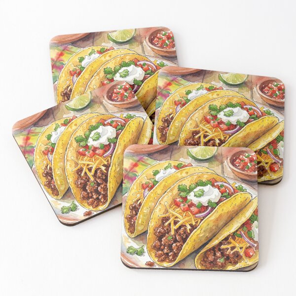Item preview, Vibrant Watercolor Mexican Tacos Feast designed and sold by Itjung-Room.
