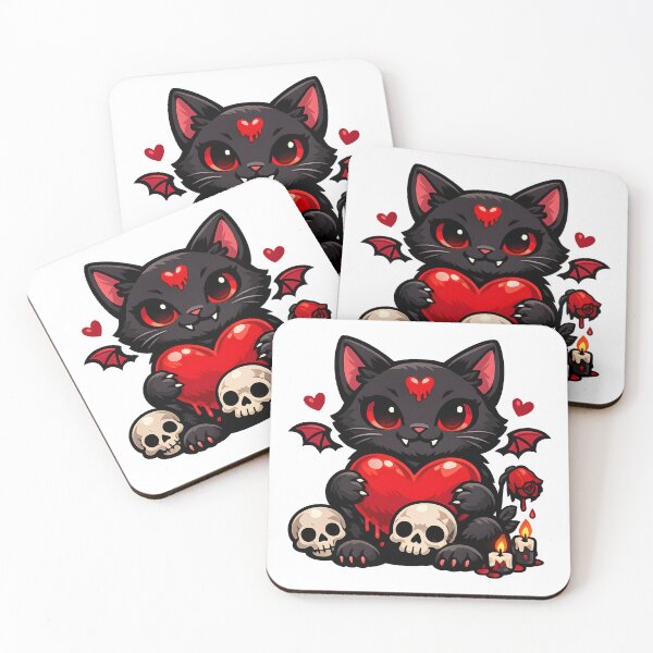 Item preview, Gothic Black Love Cat designed and sold by Artmares.