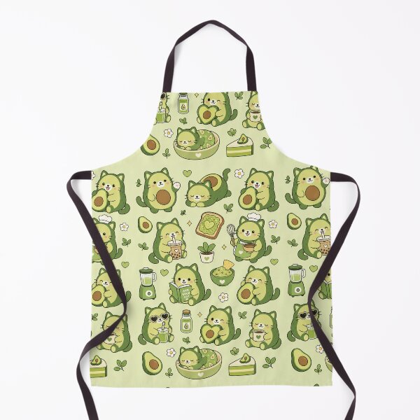 Item preview, Cute Avocado Cat Kawaii Pattern designed and sold by Soft Berry Studio.